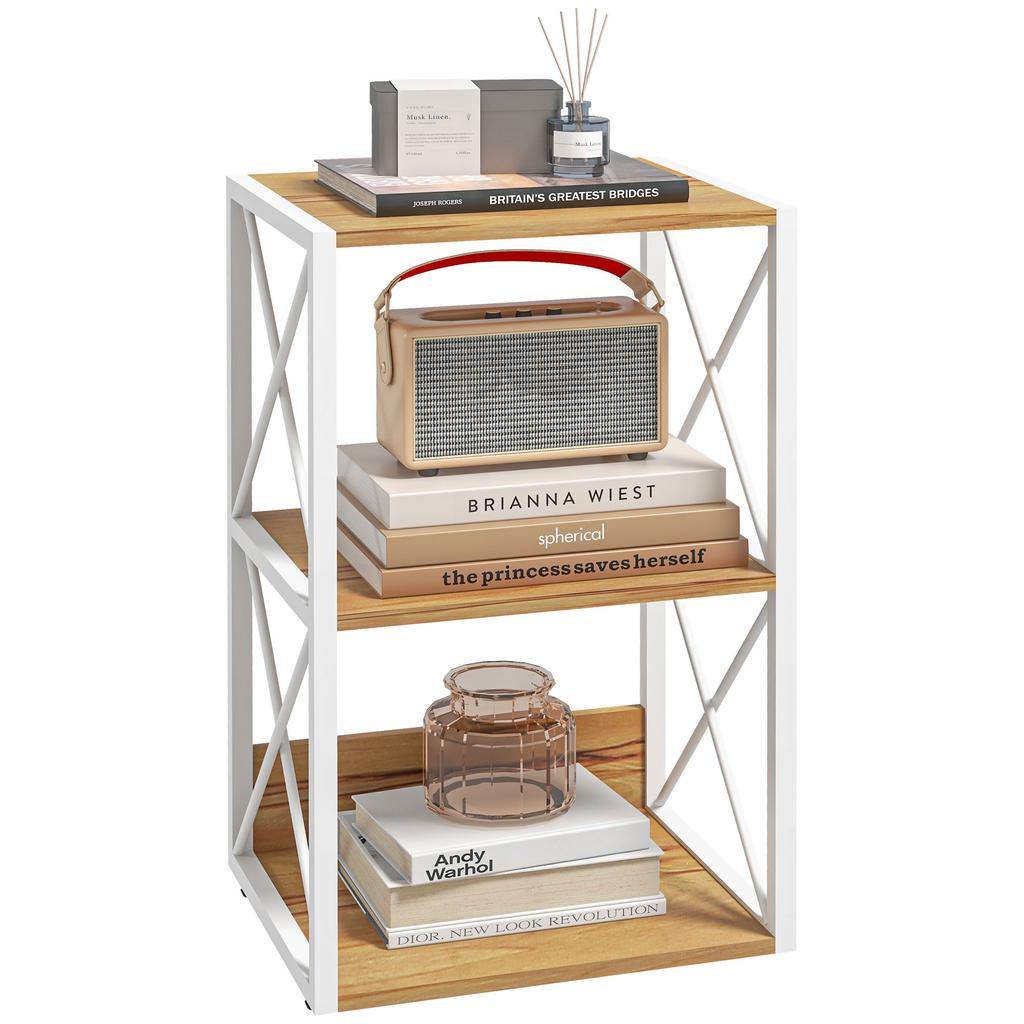 3 Tier Wooden Shelf Freestanding Rack Organiser Display Bookcase Home Storage Utility Stand Multifunctional Holder