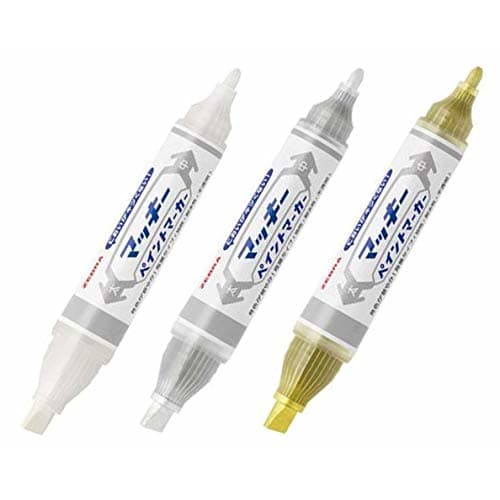 Zebra Mackie Paint Marker Bold/Medium White/Gold/Silver Set of 3