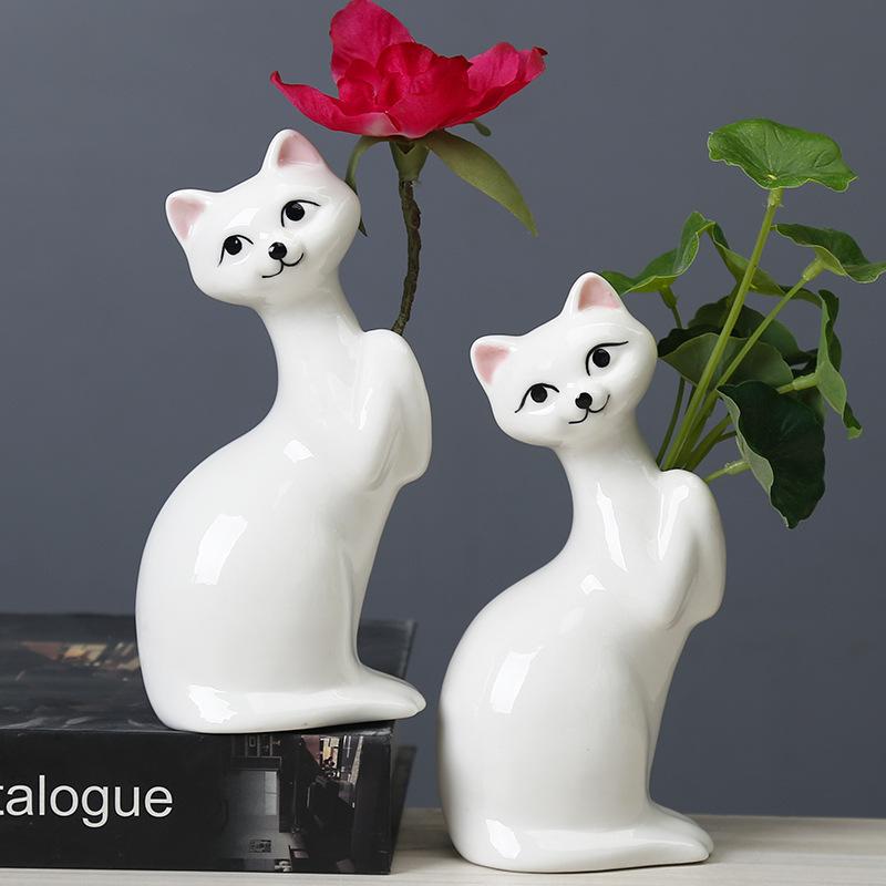 Creative Nordic Ceramic Vase Ornament Living Room Home Decoration Desktop Mini Flower Dryer