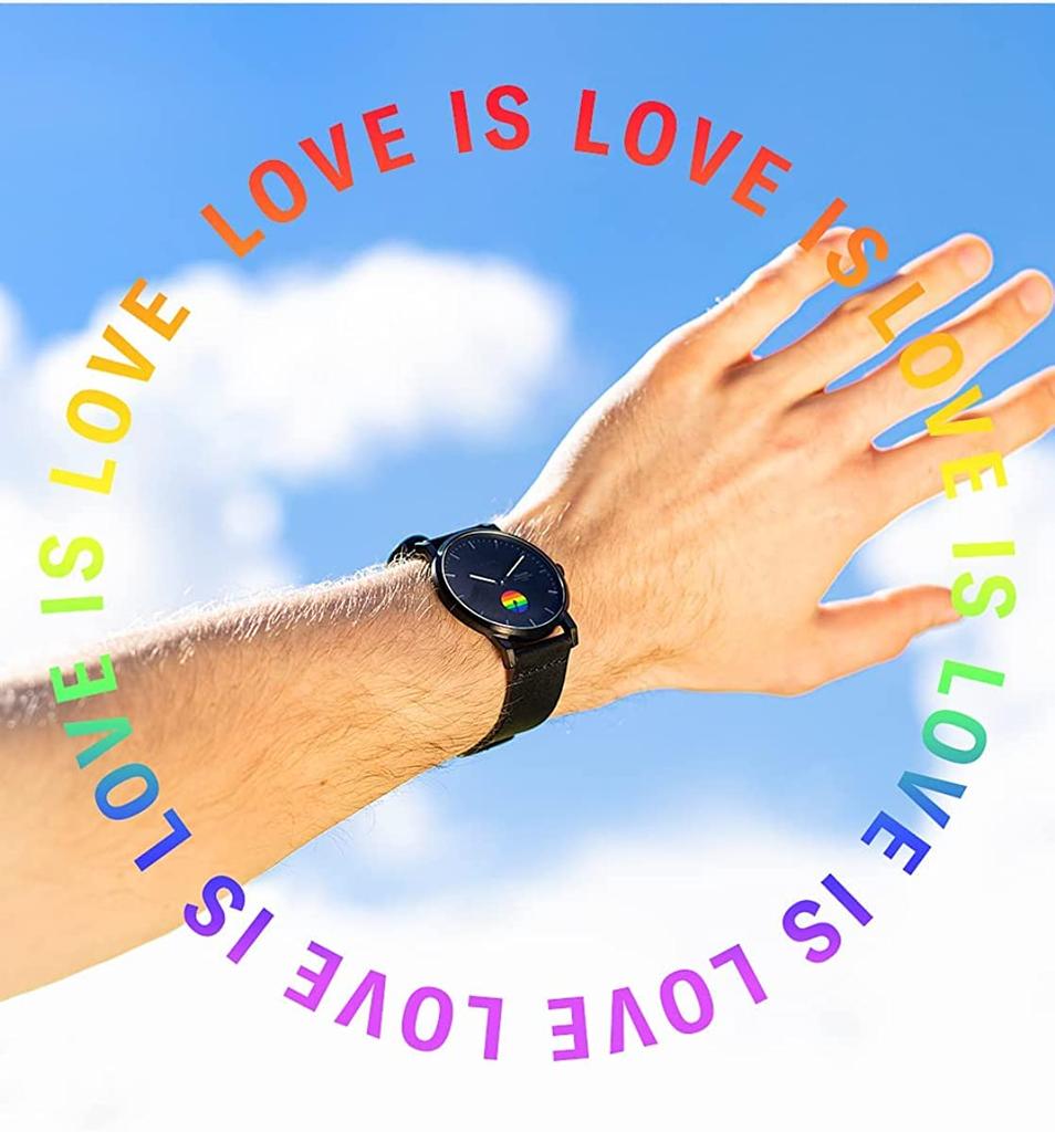 Black Rainbow Calfskin Silver White FALKEN Swedish Scandinavian Design TRIWA/TRIWA Men's & Women's (Unisex) Watch, & Strap, Case, Dial,