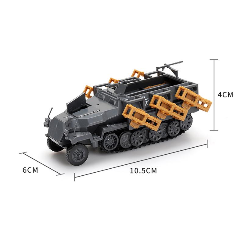 1/72 Niemiecki Półgąsienicowy Sd.kfz.251 z II Wojny Światowej Model Wojskowy do Montażu Czołg Ciężarówka Samochód Działowy Puzzle 4D Model Plastikowy Zabawki