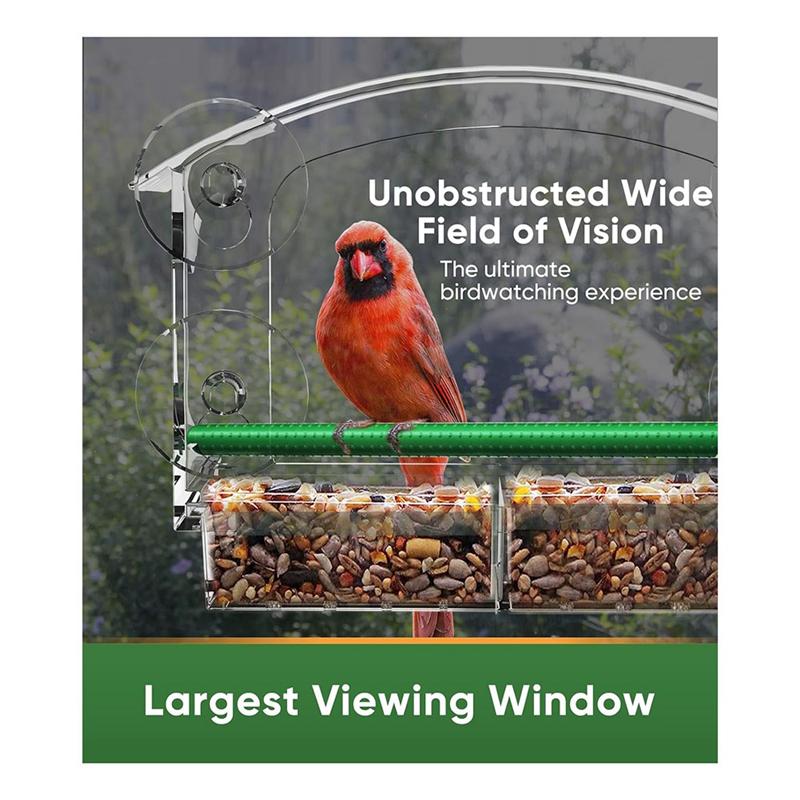 2025 Trend Window Bird Feeder With 4 Strong Suction Cups, Clear Window Bird Feeder For Outside, Acrylic Bird House For Window Ea
