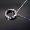 Venus Jewelry Platinum Natural Diamond Circle Gift for Women Necklace,