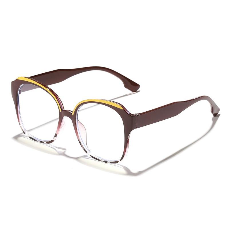 Fashion Large Frame Square Anti Blue Light Glasses Men Women Europe and America Piece Together Color Eyeglasses