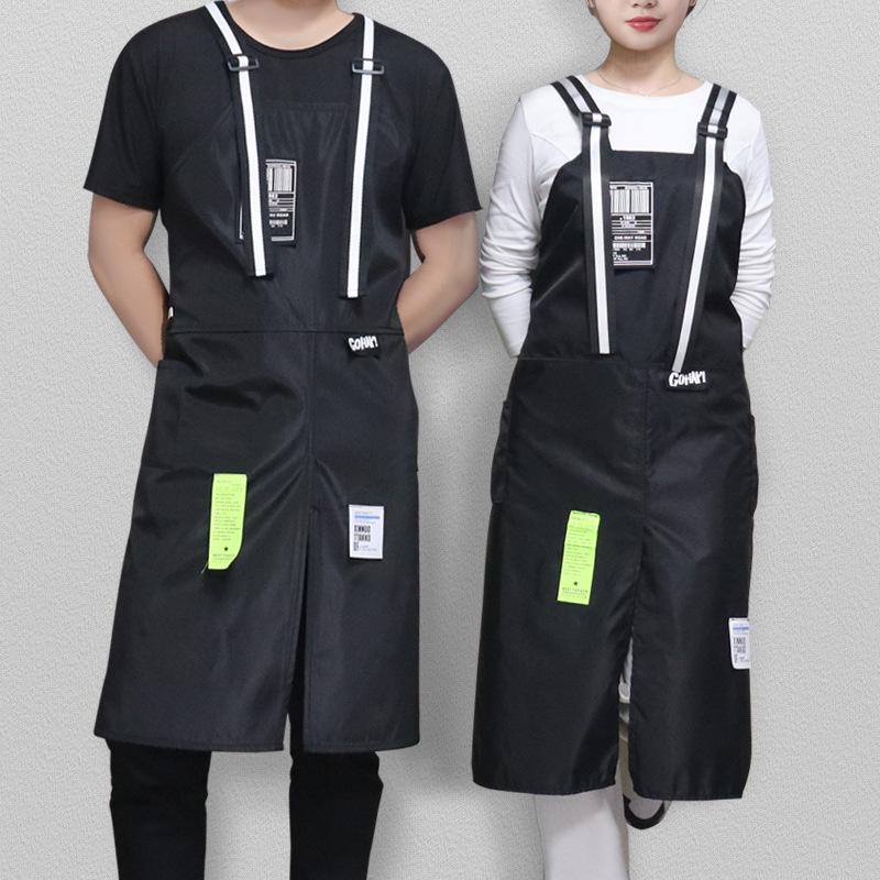 Korean Style Nylon Sleeveless Work Apron for Coffee Shop & Barbers