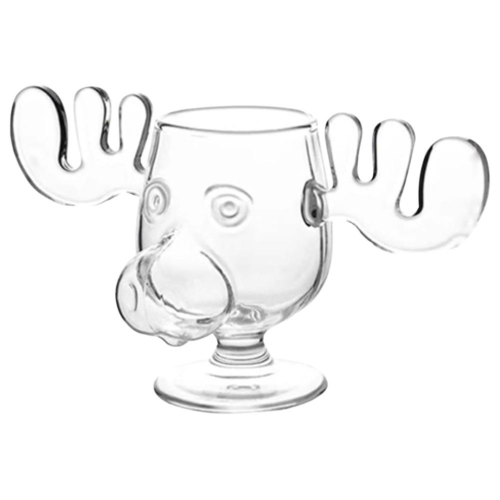 240ml 8oz Christmas Mug Christmas Reindeer Head Creative Elk Glass Milk Glass Wine Beer Water Juice Milk Glass