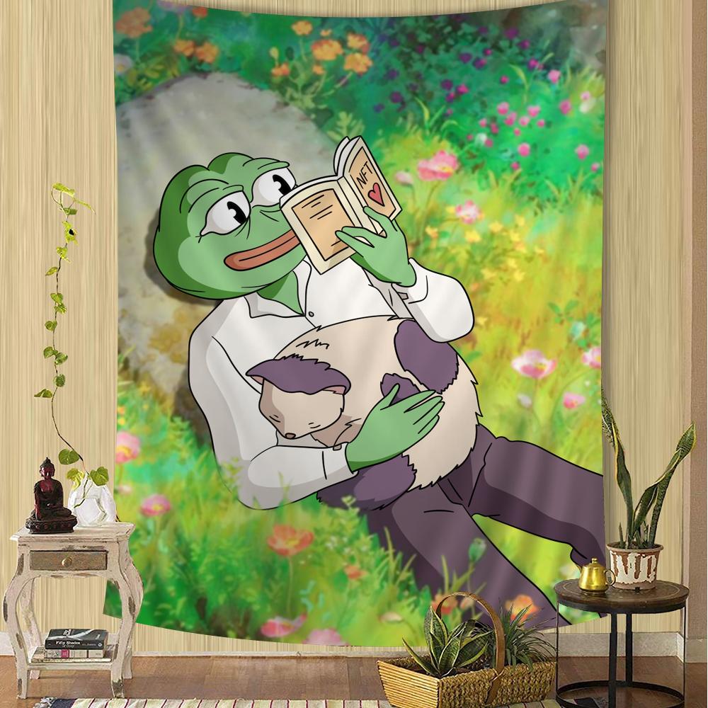 Sad PPepe the Frog Hanging Bohemian Tapestry Hanging Tarot Hippie Wall Rugs Dorm Japanese Tapestry