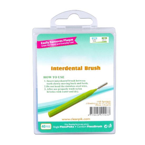 Yousheng 40Pcs/Box Interproximal Brush Safe Ergonomic Stainless Steel Wire Health Care Interdental Brush for Home