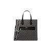 Michael Kors MK Kempner Classic Vintage Print Wide Strap Lock Closure Fabric Tote Bag Women Tote Black White 30F2S4KT3J-064
