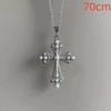 Personality Temperament Baroque Pearl Hollowed-out Cross Pendant Necklace for Men Women Fashion Punk Spice Girl Jewelry Jewelry