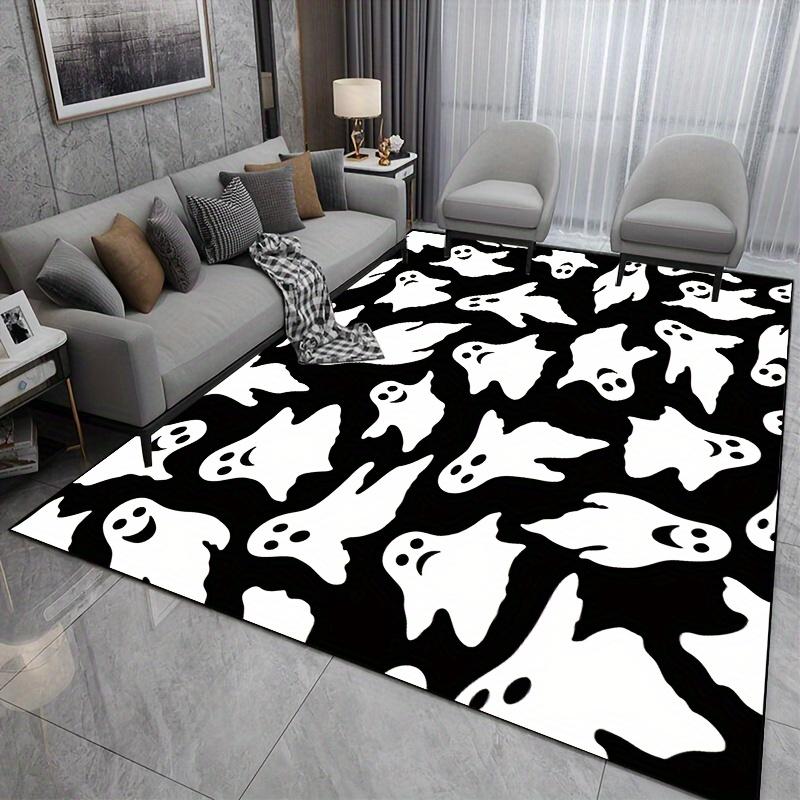 

Halloween Ghost Pattern Area Rug Non-Slip Machine Mat for Indoor Living Room Retro Bedroom Durable Rectangle Carpet Decorate 40x60cm