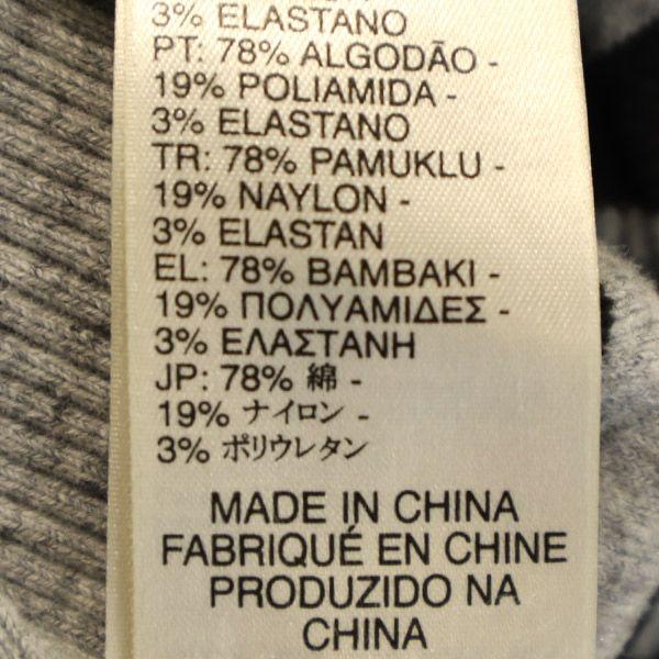 DIESEL border Long sleeve sweater M Black x gray knit Women Used