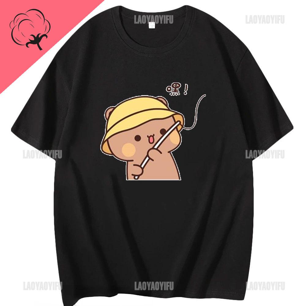Tricou Kawaii Bubu Dudu pentru fată Tricou cu urs panda din desene animate Îmbrăcăminte unisex Tricou casual de vară Tricou Tricot Femeie Topuri din bumbac Unisex