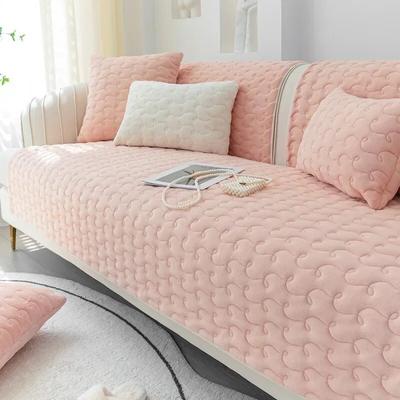 Solid Color Plush Sofa Mat Winter Thick Small Fresh Milk Velvet Cushion Simple Modern Anti Slip Sofa Cover
