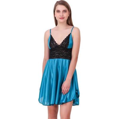 Ladysta Women's Solid Satin Babydoll  Nightwear Freesize (S  M L)