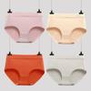4pcs Solid Color Cotton Panties Lingerie Mid Waist Briefs Soft Women Underwear  Lady