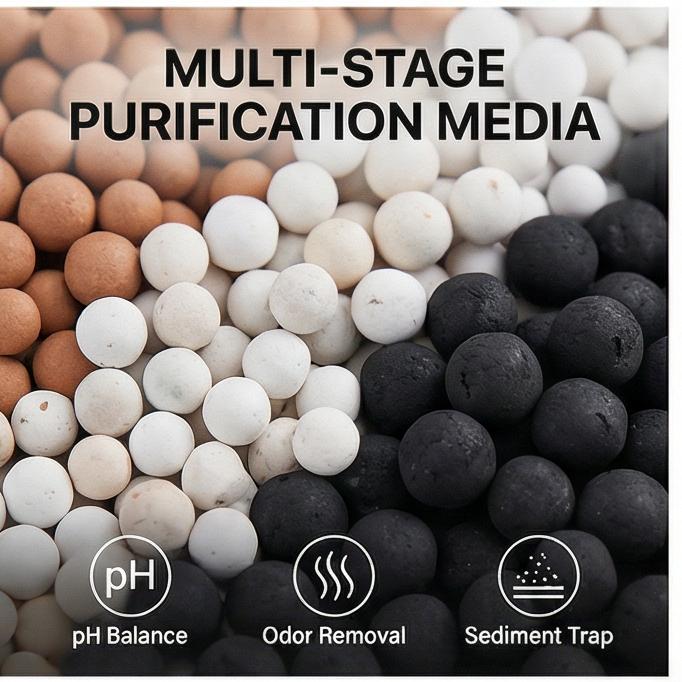 Filtr do kranu z 6-warstwową filtracją – Oszczędzający wodę, zapobiegający rozpryskiwaniu (Kamień Mafanowy) do kuchni