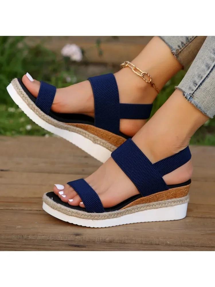

Fashion 2025 New Fashion Women s Wedge Heeled Fashion Sandals, Summer Fish Mouth Loose Set Foot Platform Sandals 36
