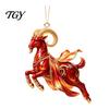 Lightweight Acrylic Hanging Pendants Galloping Goat Ornament, 2D Flat Pendant, New Year Festive Pendant Decorations Decoration for Christmas
