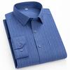Men's Striped Plaid Shirt Long Sleeve Anti-Wrinkle Formal Soft Fashion Casual Business Pocket Office Shirts Men Clothing S-5XL