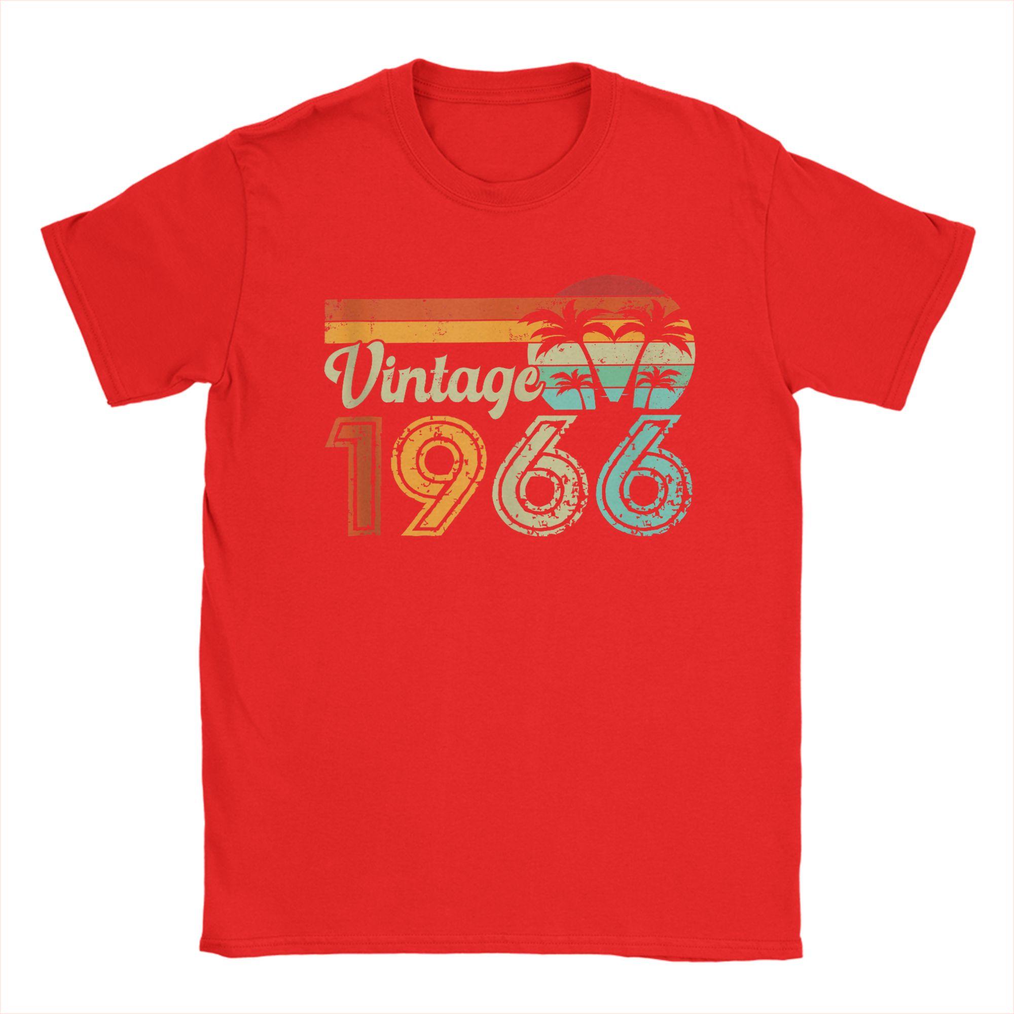 Vintage Vintage 1966 Made in 1966 Retro 60th Birthday Gift TShirt Men Cotton T Shirt Short Sleeve Tee Shirt Gift Idea Clothes S