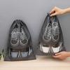 30/1x Portable Non-Woven Cloth Shoe Bags Waterproof Dustproof Travel Shoe Storage Bag Hanging Drawstring Packing Pouch Organizer
