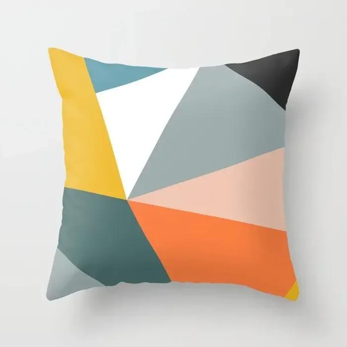 Orange Throw Pillow Covers For Home Sofa Chair Decorative Pillow Covers Medieval Geometric Cushion Covers