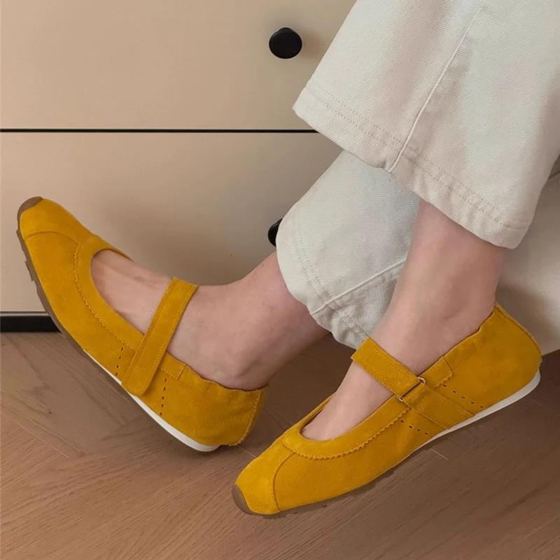 Women's Flat Shoes 2025 New  Non-slip Shallow Mary Jane Shoes Female Large Size Comfortable Ballet Shoes For Women