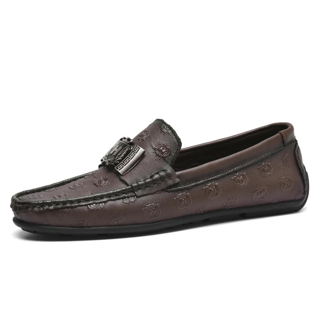 Fashion Mens Shoes High Quality New Soft Walking Flats Men's All-match Loafers Genuine Leather Lightweight Mens Business Shoes