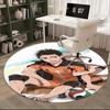 1pc Haikyuu!! Kageyama Tobio & Hinata Shoyo Anime Cartoon Design Round Carpet  Office Chair Mat, NonSlip Rug for Home Decor, Living Room