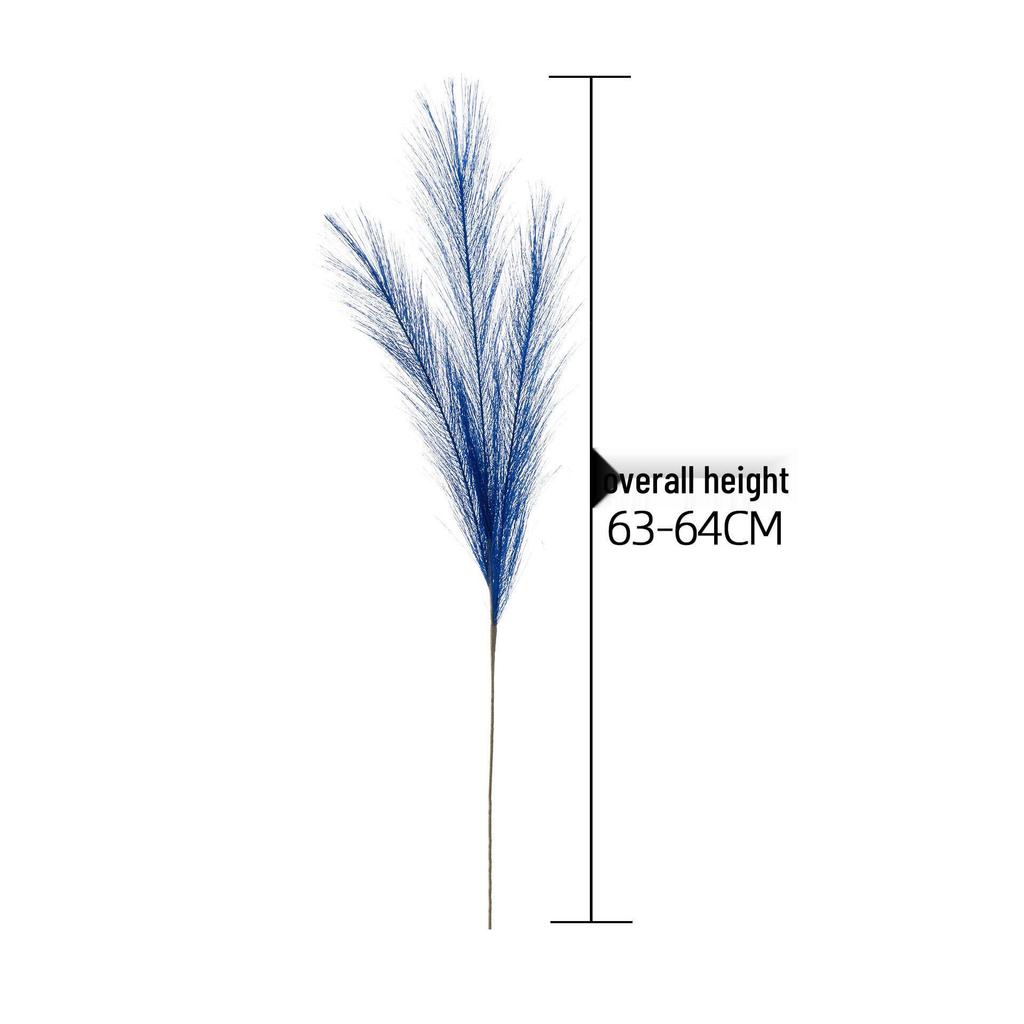 INS Style 3-Prong Pampas Grass and Rose Artificial Bouquet for Home Decor