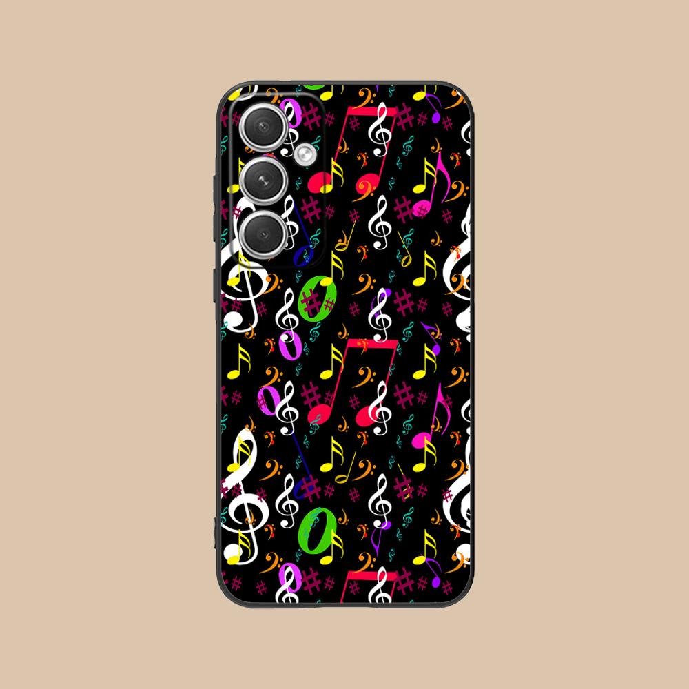 Musical Note Staff Mobile Phone Case for Samsung Galaxy S26 S25 S24 S23 S22 S21 S20 Note20 Plus FE Ultra Colorful Cover Cover