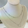 Simple and sweet wind neck chain, double-layer stacked collarbone chain, niche crescent moon pendant necklace female 2Pcs