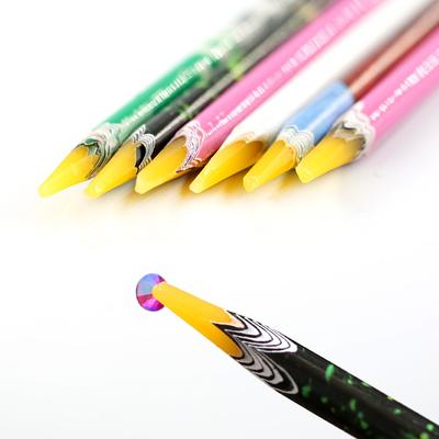 Reißnagelkunst Punktbohrer Stift, Strass Heißbohrer Spezialstift Aufkleber Bohrer, Farbiger Wachsmalstift Klebriger Bohrstift