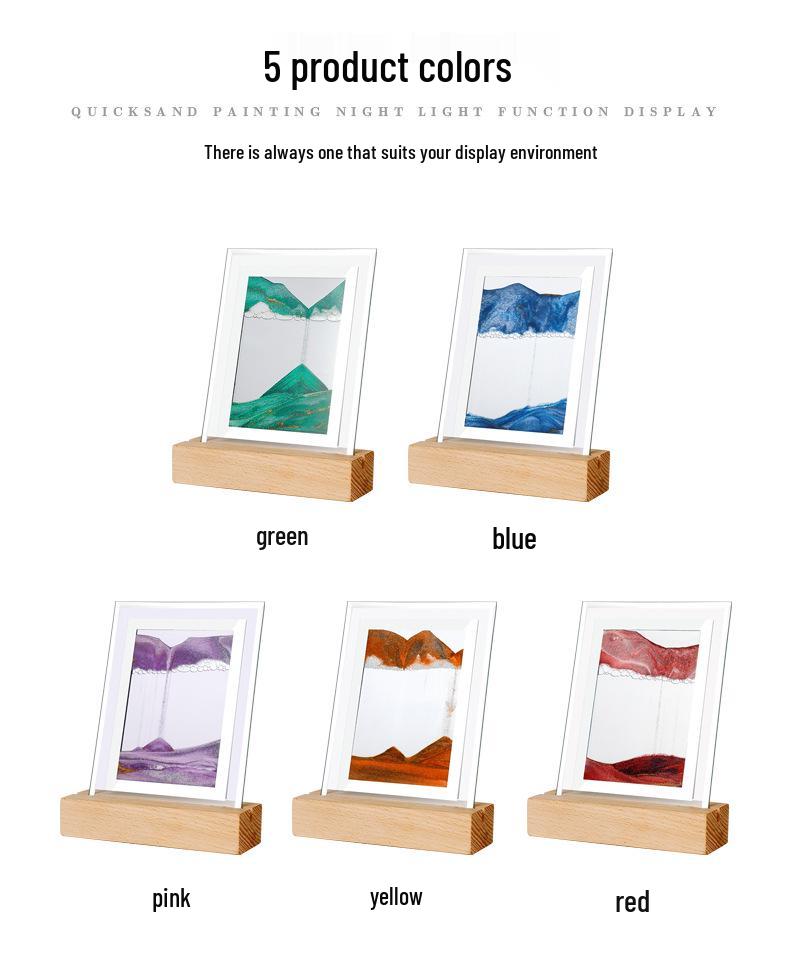 Quicksand Painting Night Light: Creative USB Atmosphere Decor for Living Room, Bedroom, Office