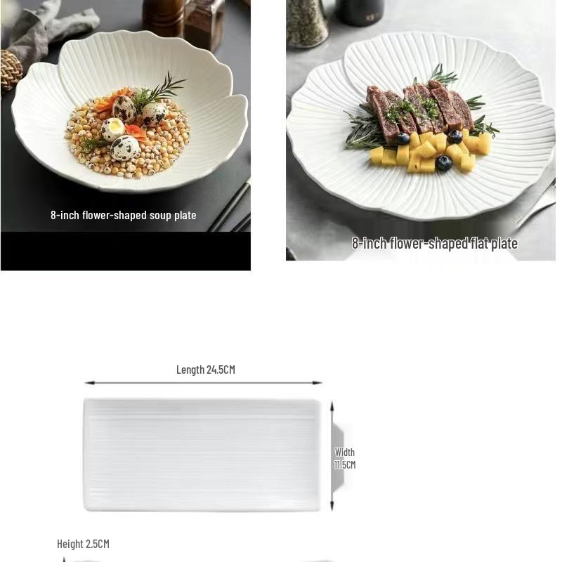 Large White Creative Ceramic Soup and Salad Bowl
