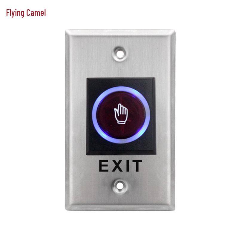 Brushed Stainless Steel Infrared Sensor Exit Switch - Concealed Mount, Contactless Button