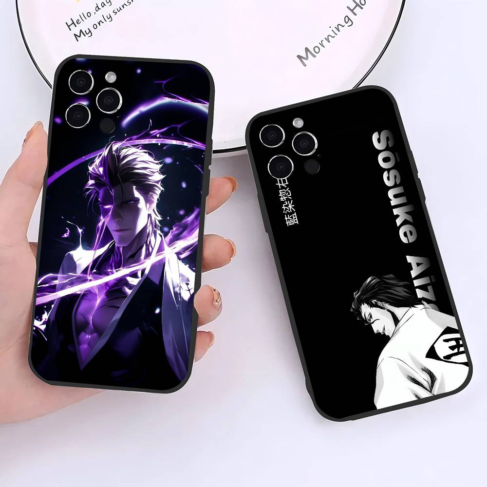 1pc Anime A-Aizen SousukeS B-BLEACH Phone Case Silicone Soft For IPhone 16 15 14 13 12 11 X XR Plus Pro Max Plus