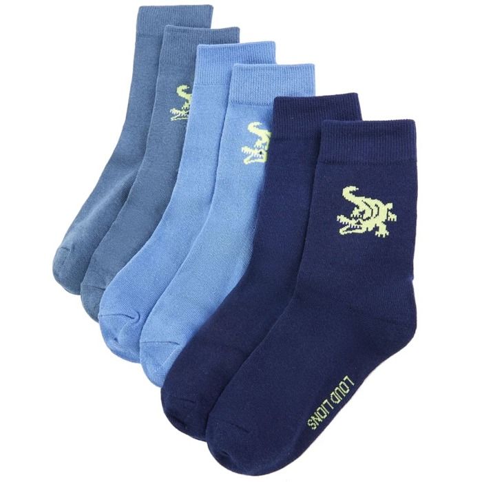 Chaussettes enfant - vidaXL - x5 - Vieux pétrole/Bleu foncé/Bleu moyen - 75% coton - Mixte