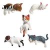 Mini Cat Figurine Miniature Cute Cartoon Kittens Ornament for Kitty Desktop Set Computer Monitor Car Dashboard Home Office Desk Decor Lover