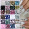 1Box 3D Colorful Round Nail Art Rhinestones Flatback Galss Diamond Gems Jewelry Nails Charms DIY Makeup Manicure Accessories &*1