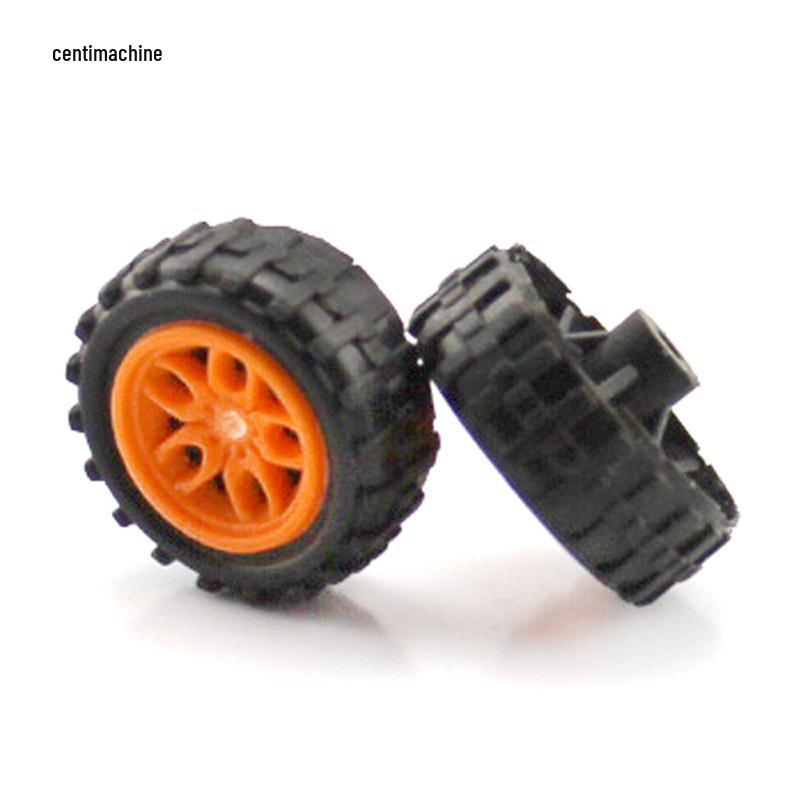 DIY Model Toy Car Wheels with 2mm Hole - Plastic Tires for Handmade Four-Wheel Drive Cars