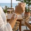 Dainty Shell Imitation Pearl Stretch Bracelets for Women Multilayer Starfish Beaded Stackable Hand Chain Vacation Jewelry Gift