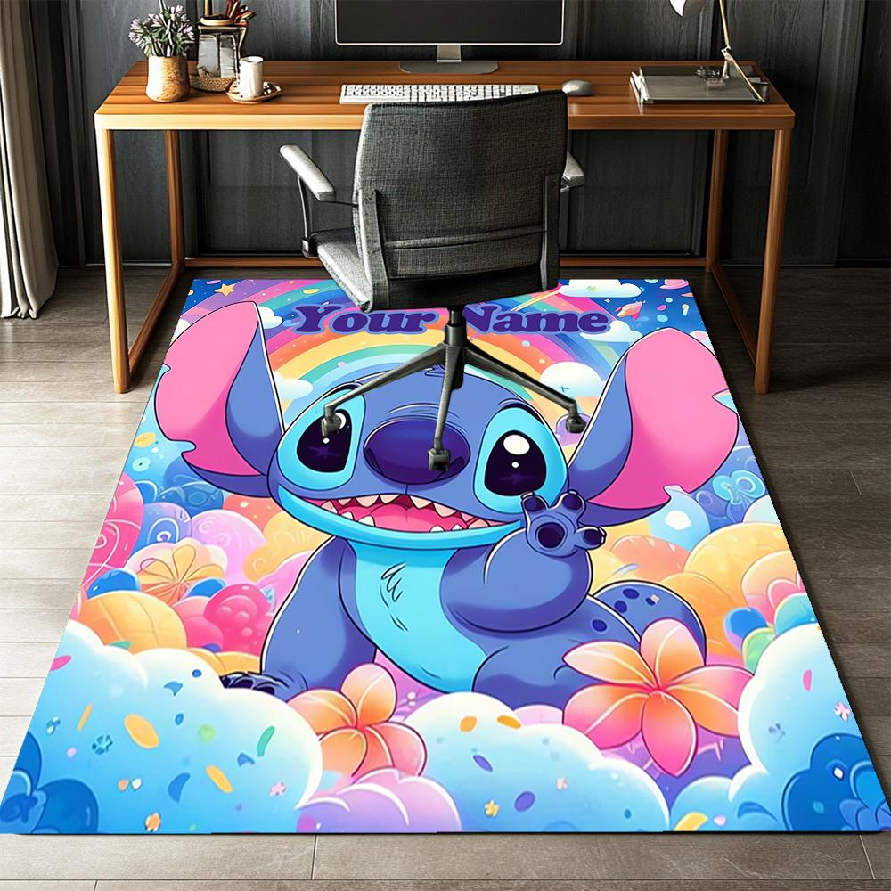 Custom Name Stitch Printed Carpet,Rug for Office Chair Living Room Bedroom Kitchen Room Decor Gifts.