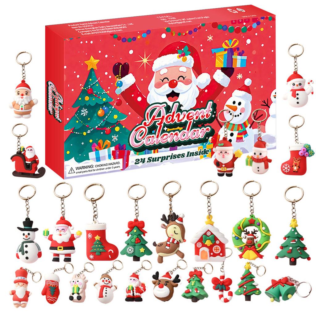 2025 Weihnachts-Countdown-Kalender 24 Stück Sammel-Weihnachts-Adventskalender Strumpffüller Weihnachts-Geschenkbox für Jungen Mädchen
