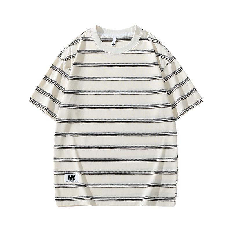 Sailor Striped Men's Loose Fit Short Sleeve Tee - Trendy Summer Couple's Top