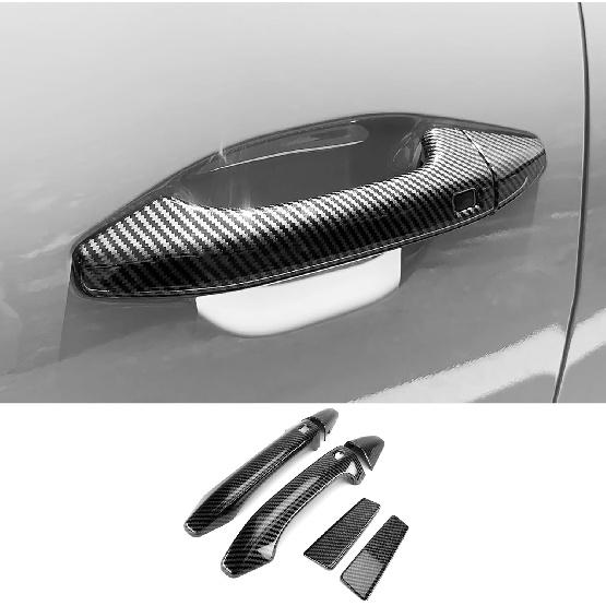 

ABS Car Exterior Door Handle Cover Set Outside Door Handle Cover Compatible with Kia K4 2025-2026 Accessories (Laser Style) Carbon Fiber Style