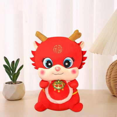 Chinese Dragon Doll Plush Toy Novelty Cute Couch Ornament Animal Stuffed Figures for Restaurant