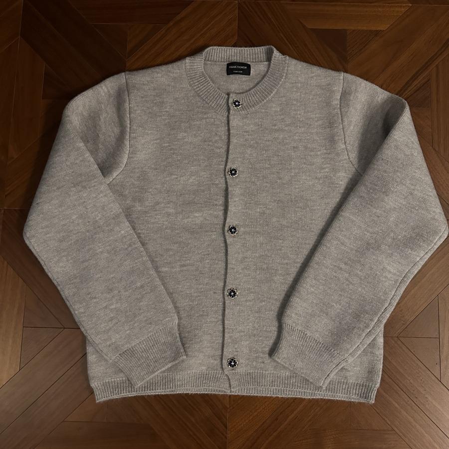 Мужской модный японский ретро серый кардиган-свитер на пуговицах XL серый