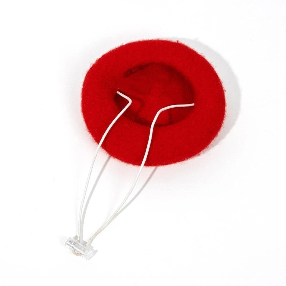 Breathable Pet Headwear Adjustable Pet Painter Hat Cat Beret Hat Photos Sessions